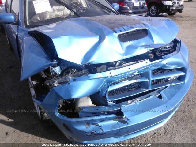 2B3KA73W48H171809 - 2008 DODGE CHARGER SRT-8 BLUE photo 6