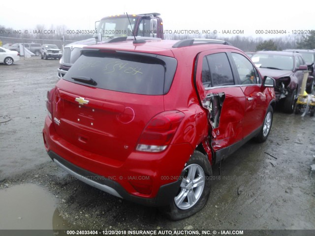 3GNCJLSB0JL206523 - 2018 CHEVROLET TRAX 1LT RED photo 4