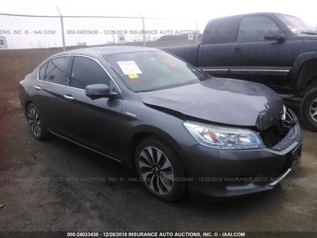 1HGCR6F72FA005585 - 2015 HONDA ACCORD HYBRID/TOURING GRAY photo 1