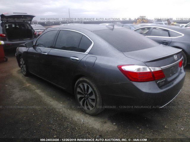 1HGCR6F72FA005585 - 2015 HONDA ACCORD HYBRID/TOURING GRAY photo 3