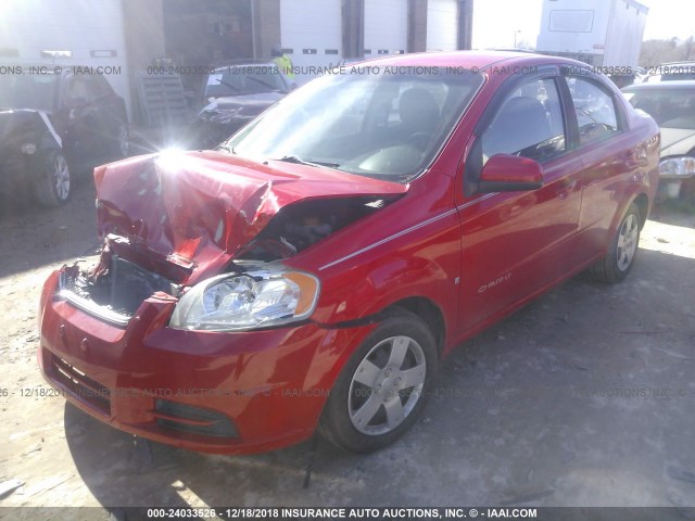 KL1TD56E29B316736 - 2009 CHEVROLET AVEO LS/LT წითელი ფოტო 2