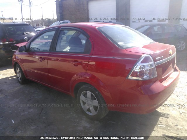 KL1TD56E29B316736 - 2009 CHEVROLET AVEO LS/LT წითელი ფოტო 3