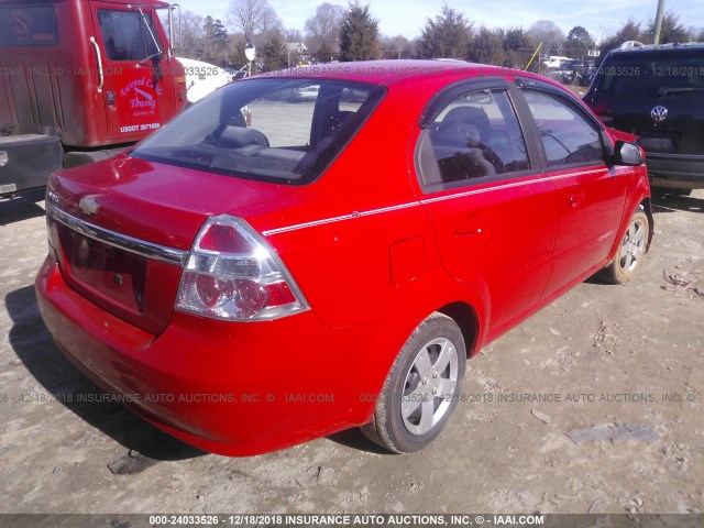 KL1TD56E29B316736 - 2009 CHEVROLET AVEO LS/LT წითელი ფოტო 4