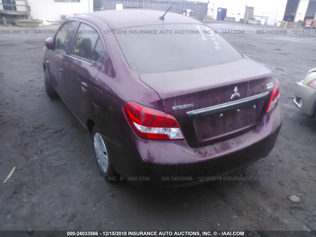 ML32F3FJ3HHF15389 - 2017 MITSUBISHI MIRAGE G4 ES PURPLE photo 3