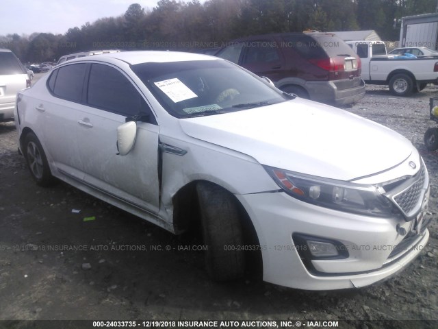 KNAGM4AD9E5067280 - 2014 KIA OPTIMA HYBRID WHITE photo 1