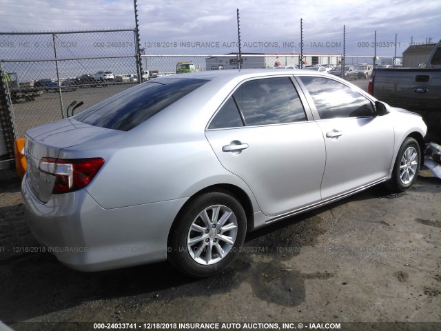 4T4BF1FK0CR217911 - 2012 TOYOTA CAMRY SE/LE/XLE SILVER photo 4