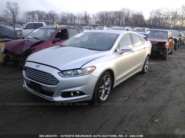 3FA6P0K90ER305092 - 2014 FORD FUSION TITANIUM SILVER photo 2