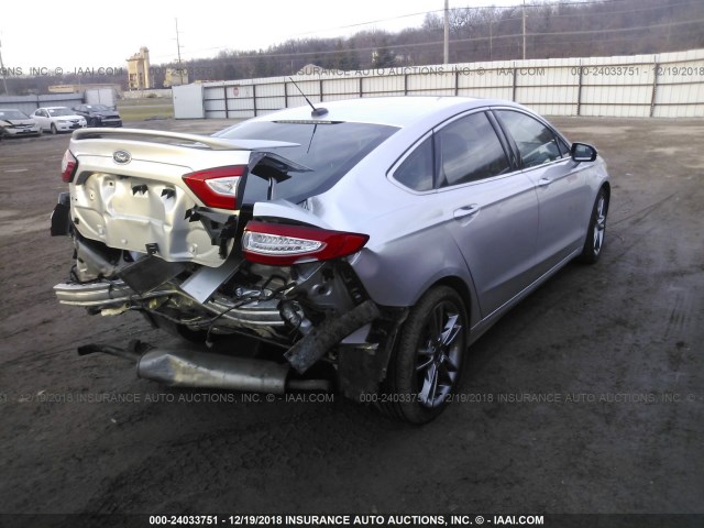 3FA6P0K90ER305092 - 2014 FORD FUSION TITANIUM SILVER photo 4