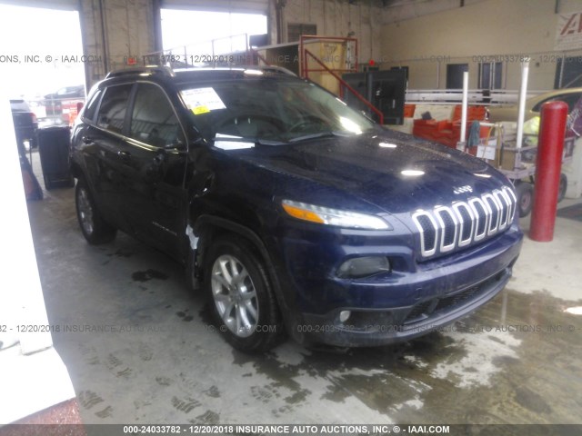 1C4PJLCB7EW273788 - 2014 JEEP CHEROKEE LATITUDE BLUE photo 1