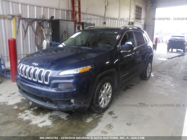 1C4PJLCB7EW273788 - 2014 JEEP CHEROKEE LATITUDE BLUE photo 2