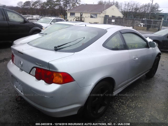 JH4DC53032C001659 - 2002 ACURA RSX TYPE-S SILVER photo 4