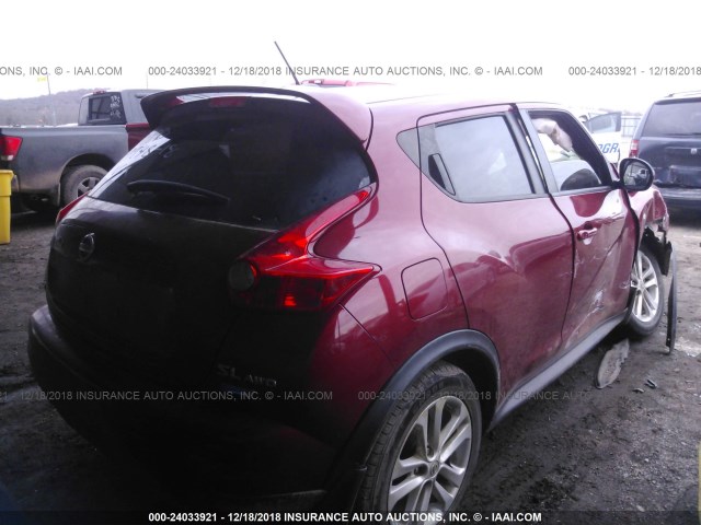 JN8AF5MV2DT216544 - 2013 NISSAN JUKE S/SV/SL RED photo 4