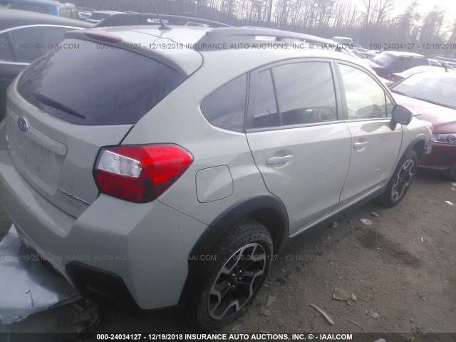 JF2GPABCXHH255440 - 2017 SUBARU CROSSTREK PREMIUM BEIGE photo 4