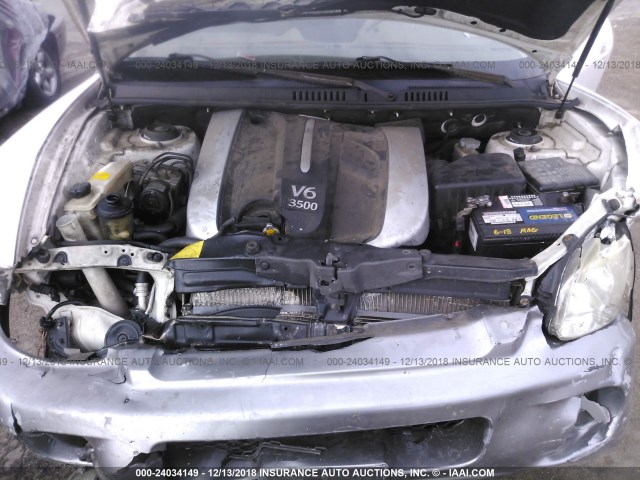 KM8SC13E64U763535 - 2004 HYUNDAI SANTA FE GLS/LX WHITE photo 10