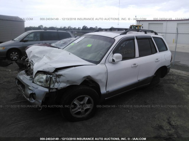 KM8SC13E64U763535 - 2004 HYUNDAI SANTA FE GLS/LX WHITE photo 2