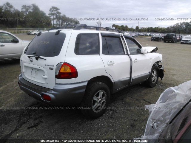 KM8SC13E64U763535 - 2004 HYUNDAI SANTA FE GLS/LX WHITE photo 4