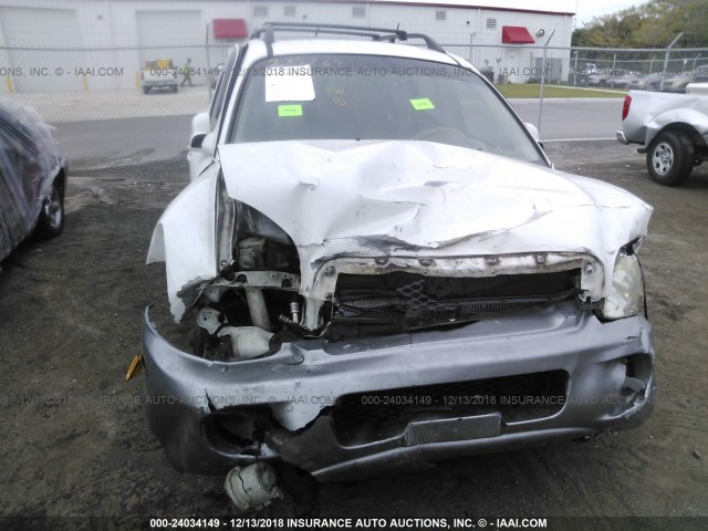 KM8SC13E64U763535 - 2004 HYUNDAI SANTA FE GLS/LX WHITE photo 6