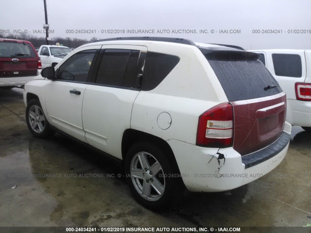 1J8FT470X8D620236 - 2008 JEEP COMPASS SPORT WHITE photo 3