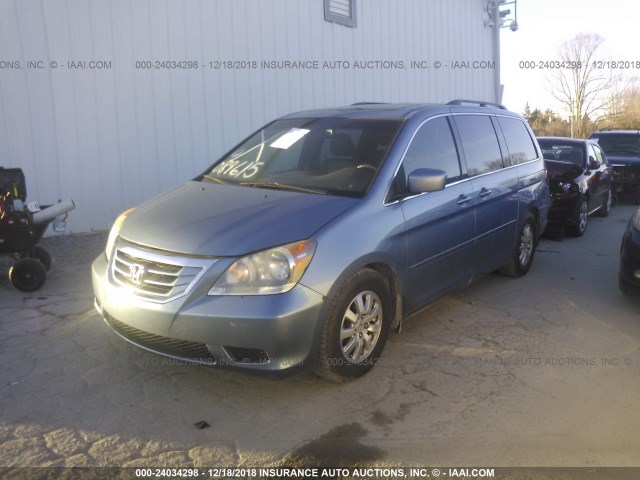 5FNRL3H62AB089615 - 2010 HONDA ODYSSEY EXL BLUE photo 2