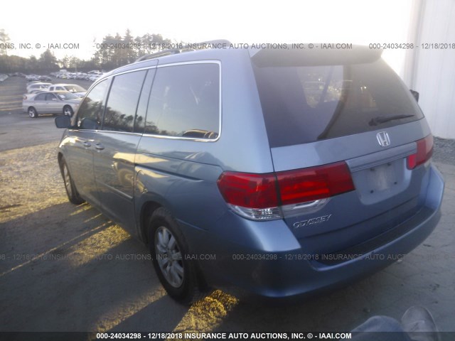 5FNRL3H62AB089615 - 2010 HONDA ODYSSEY EXL BLUE photo 3