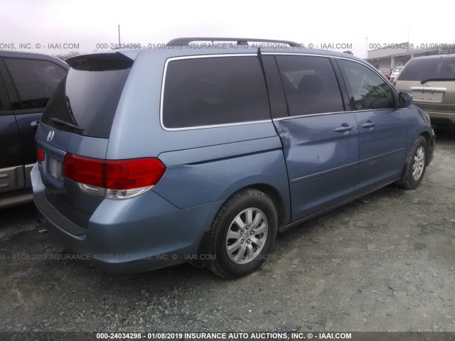 5FNRL3H62AB089615 - 2010 HONDA ODYSSEY EXL BLUE photo 4