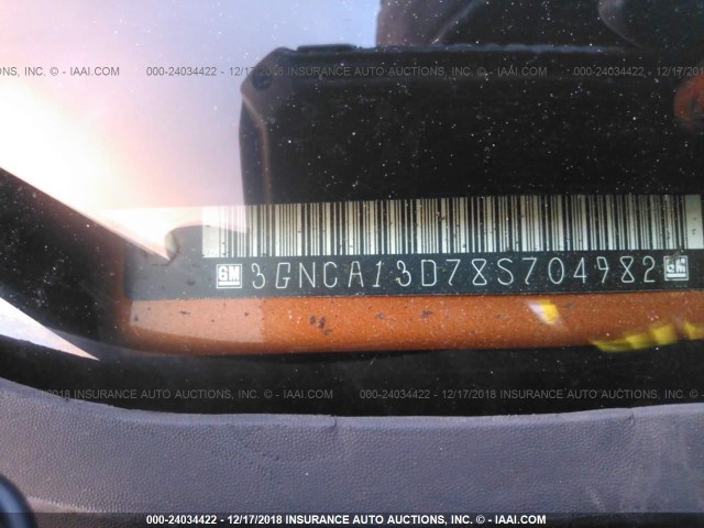 3GNCA13D78S704982 - 2008 CHEVROLET HHR LS ORANGE photo 9