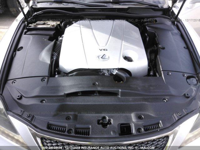 JTHBE5C24B5025542 - 2011 LEXUS IS 350 SILVER photo 10