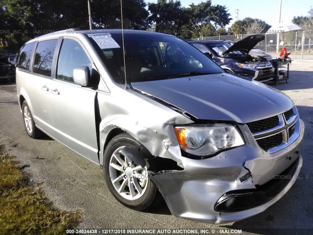 2C4RDGCG2JR240090 - 2018 DODGE GRAND CARAVAN SXT SILVER photo 1