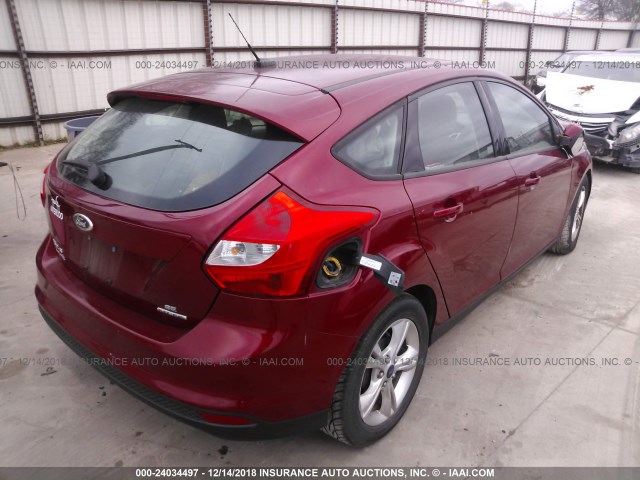 1FADP3K24DL169722 - 2013 FORD FOCUS RED photo 4
