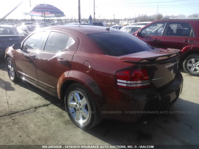 1B3LC76M18N117951 - 2008 DODGE AVENGER R/T RED photo 3