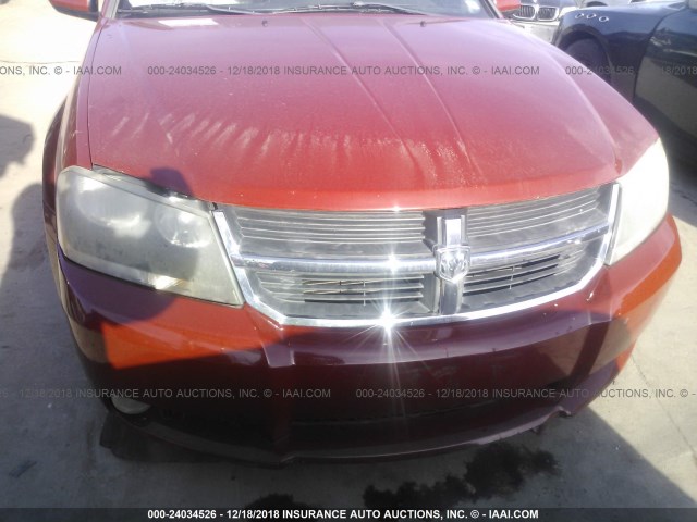 1B3LC76M18N117951 - 2008 DODGE AVENGER R/T RED photo 6