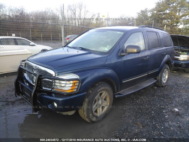 1D4HB58D64F239270 - 2004 DODGE DURANGO LIMITED BLUE photo 2