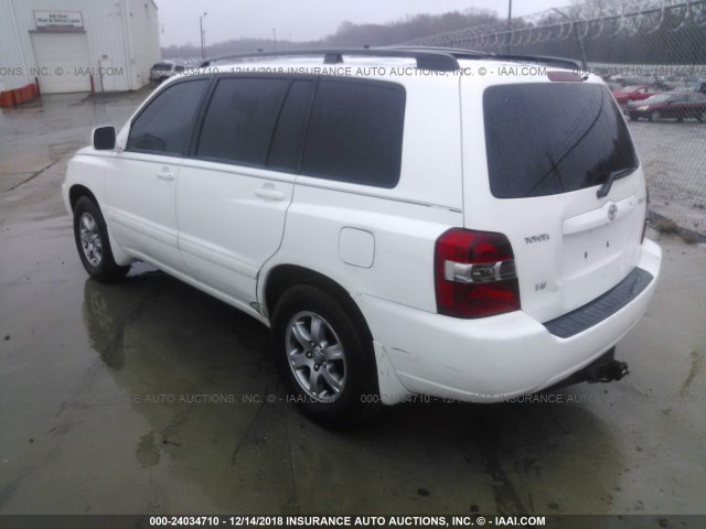 JTEDP21A550057216 - 2005 TOYOTA HIGHLANDER LIMITED WHITE photo 3