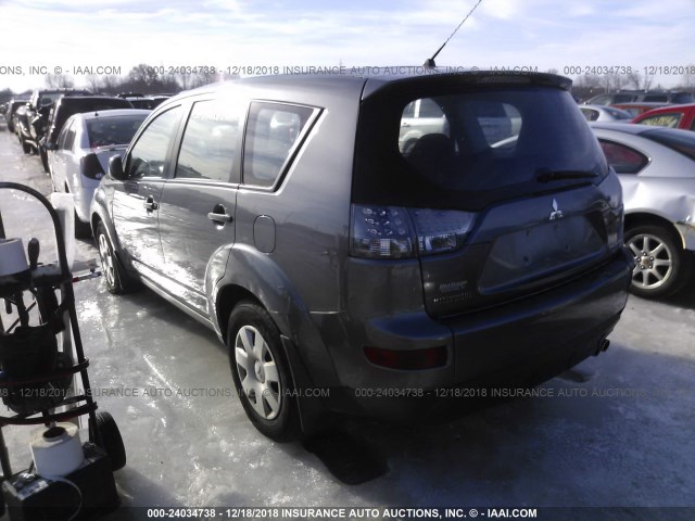 JA4MS31X37U002704 - 2007 MITSUBISHI OUTLANDER ES/LS GRAY photo 3