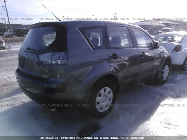 JA4MS31X37U002704 - 2007 MITSUBISHI OUTLANDER ES/LS GRAY photo 4