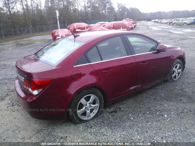 1G1PF5SC2C7149998 - 2012 CHEVROLET CRUZE LT RED photo 4