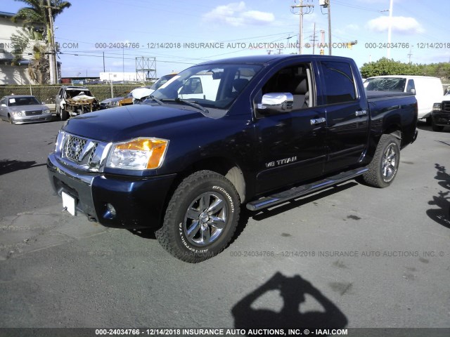 1N6AA0EJ4CN312099 - 2012 NISSAN TITAN S/SV/SL/PRO-4X BLUE photo 2