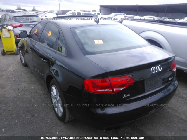 WAUJF78K19N068936 - 2009 AUDI A4 PREMIUM PLUS BLACK photo 3