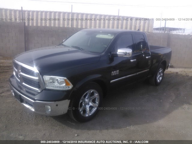 1C6RR6JG0ES439763 - 2014 RAM 1500 LARAMIE BLACK photo 2