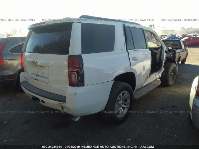 1GNSCBKCXFR234709 - 2015 CHEVROLET TAHOE C1500 LT WHITE photo 4