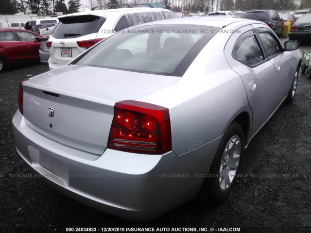 2B3KA43G97H707255 - 2007 DODGE CHARGER SE/SXT SILVER photo 4