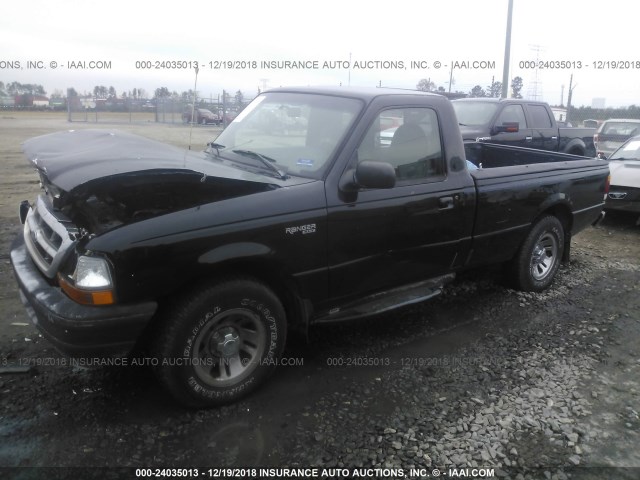 1FTYR10U3WUD06838 - 1998 FORD RANGER BLACK photo 2