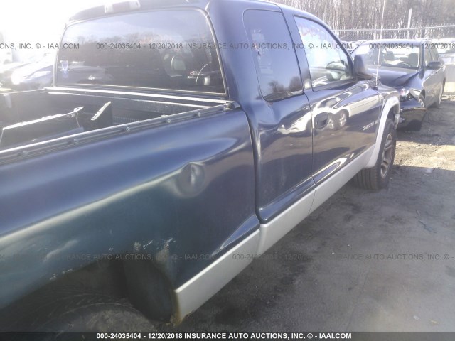 1B7GL42N52S538285 - 2002 DODGE DAKOTA SLT BLUE photo 6