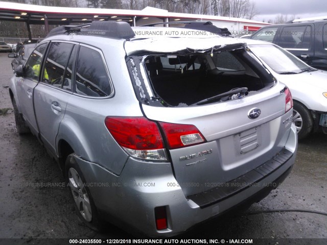 4S4BRBCC5C3259470 - 2012 SUBARU OUTBACK 2.5I PREMIUM SILVER photo 3