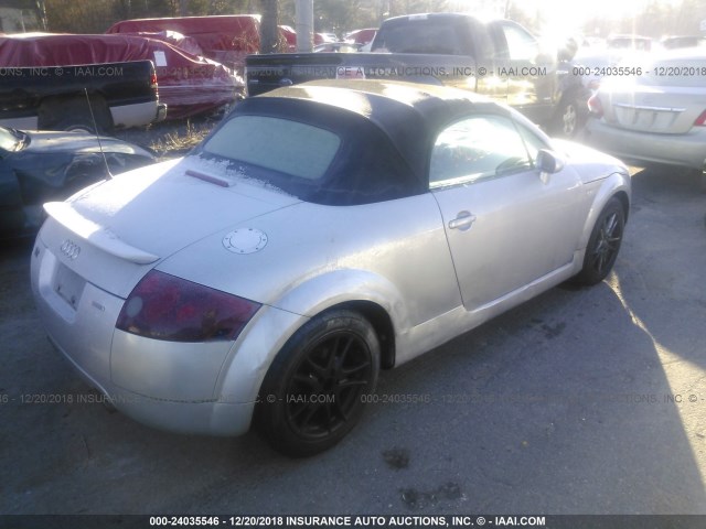 TRUUT28N411002582 - 2001 AUDI TT QUATTRO SILVER photo 4