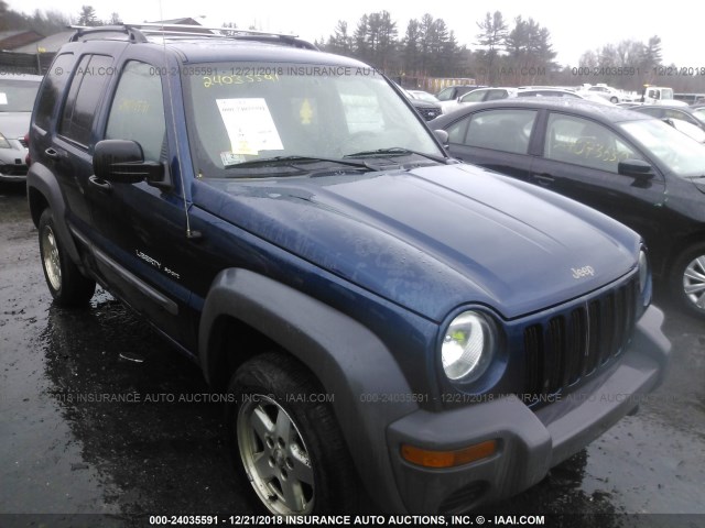 1J4GL48K33W551568 - 2003 JEEP LIBERTY SPORT/FREEDOM BLUE photo 1