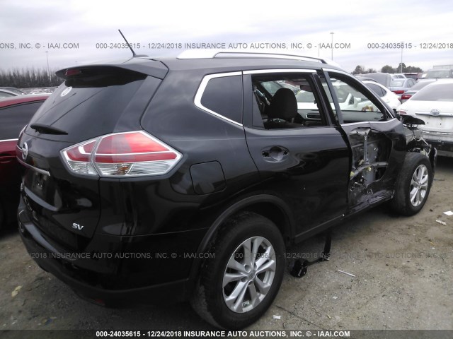 KNMAT2MTXGP645381 - 2016 NISSAN ROGUE S/SL/SV BLACK photo 4