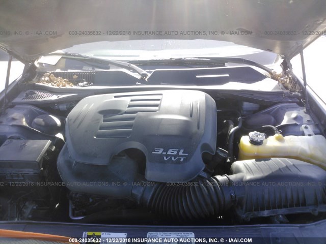 2C3CDYAG7EH101183 - 2014 DODGE CHALLENGER SXT GRAY photo 10