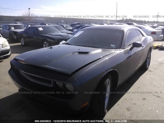 2C3CDYAG7EH101183 - 2014 DODGE CHALLENGER SXT GRAY photo 2