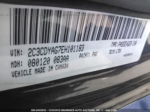 2C3CDYAG7EH101183 - 2014 DODGE CHALLENGER SXT GRAY photo 9